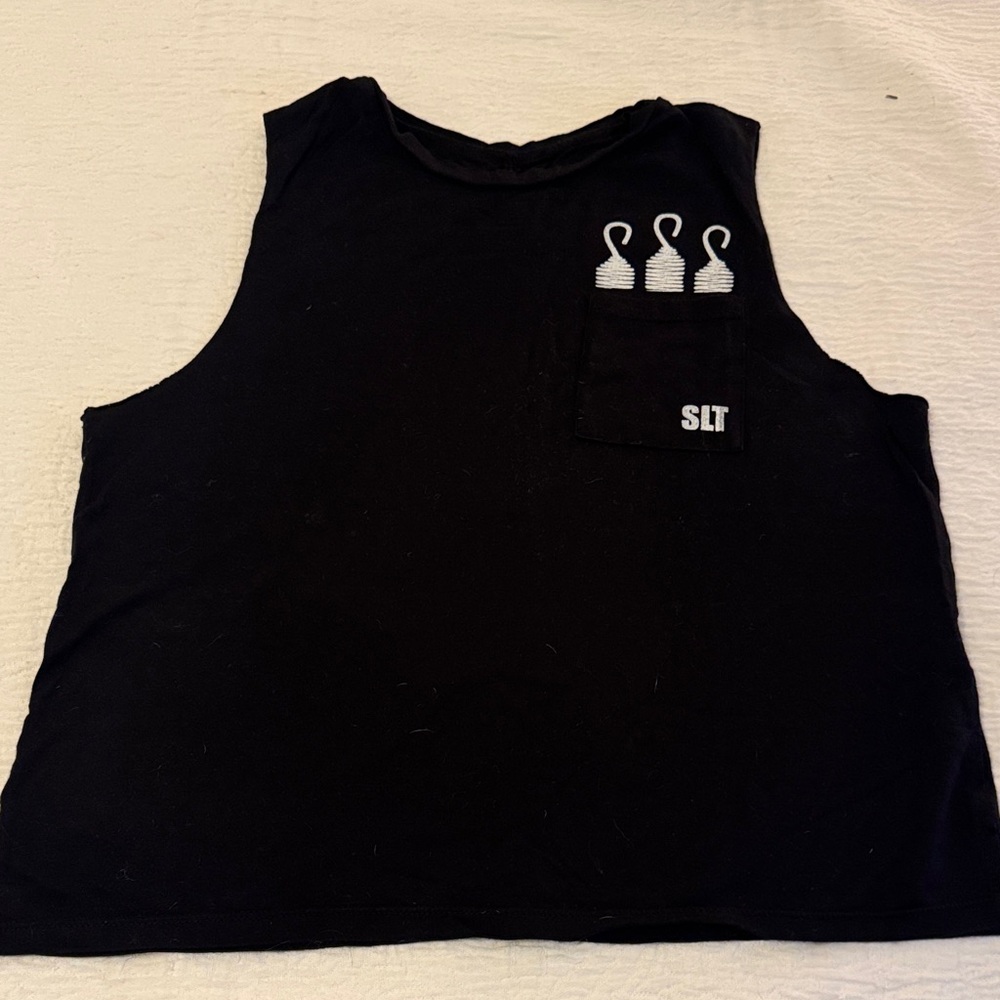 SLT Black Sleeveless Top with Pocket Detail